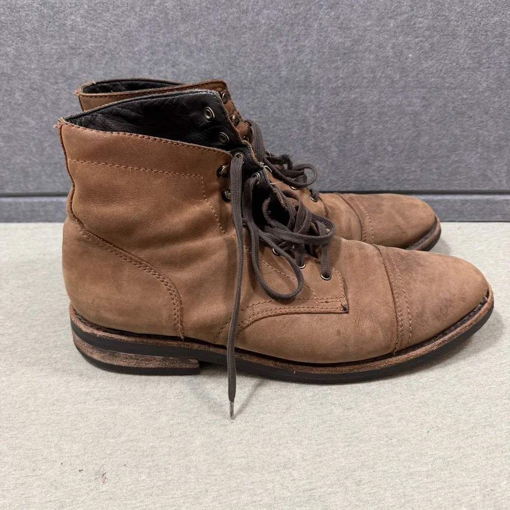 Thursday Boot Co Captain Boots 12 Brown Leather Cap Toe Combat Ankle Boots